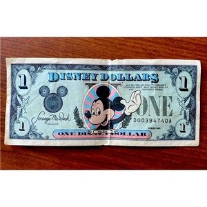 Disney Dollar 1989 D Series Mickey One Bill